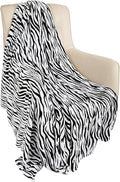 MACEVIA Flannel Fleece Twin Blanket for Couch, Zebra Blanket Black and White for Adult, Lightweight Warm Cozy Soft for Bed Sofa 260GSM, Suitable for All Seasons (Black Zebra,60x80inches)