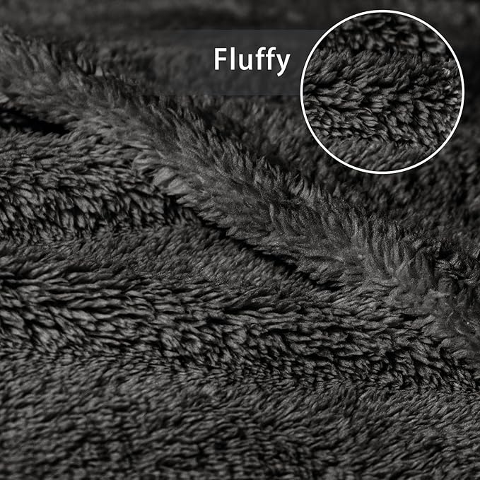 Exclusivo Mezcla King Size Blanket for Bed, Super Soft Velvet Plush Fleece Blankets, Fuzzy Cozy and Warm for Winter, 90x104 Inches, Dark Grey