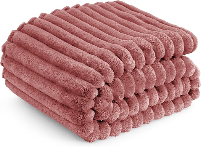 Bedsure GentleSoft Dusty Pink Fleece Blanket for Couch - Cozy Soft Blankets for Women, Cute Small Throws for Girls, 50x70 Inches