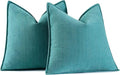 MIULEE Pack of 2 Teal Decorative Pillow Covers 18x18 Inch Soft Chenille Luxurious Couch Throw Pillows Farmhouse Cushion Covers with Elegant Design for Sofa Bedroom Living Room Home Decor