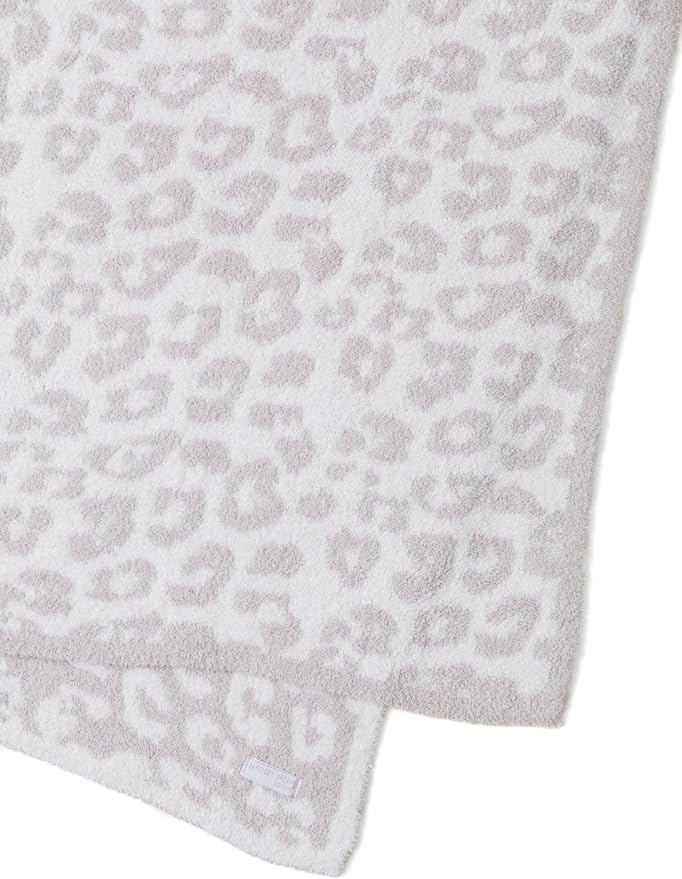 Barefoot Dreams® CozyChic® Throw Blanket, Barefoot in The Wild, Ultra Soft Plush Jacquard Microfiber Throw, Warm Lightweight Cozy Home Blanket, Machine Washable, 54" x 72", Cream-Stone