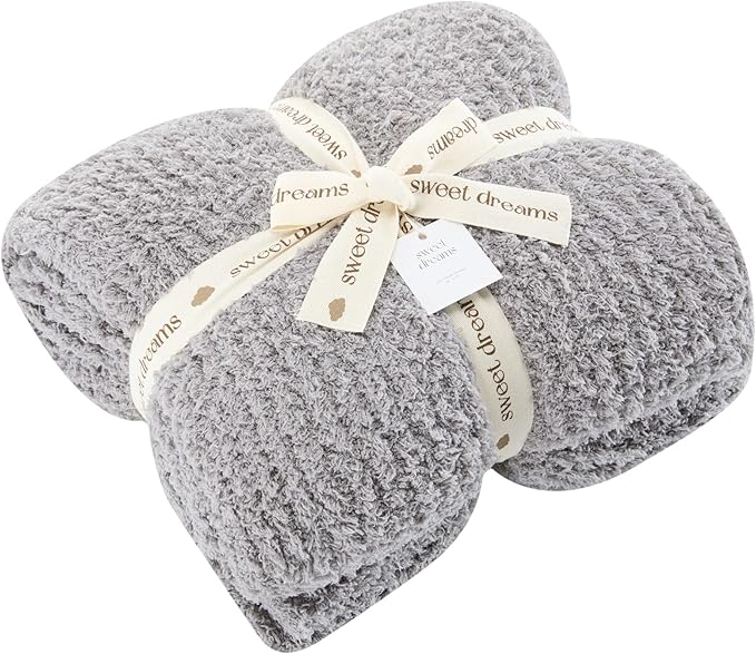 Unboxme Sweet Dreams Cloud Blanket – Luxury Soft Fluffy Fleece Throw Blanket – No Shedding, Plush Cozy Warm – Grey