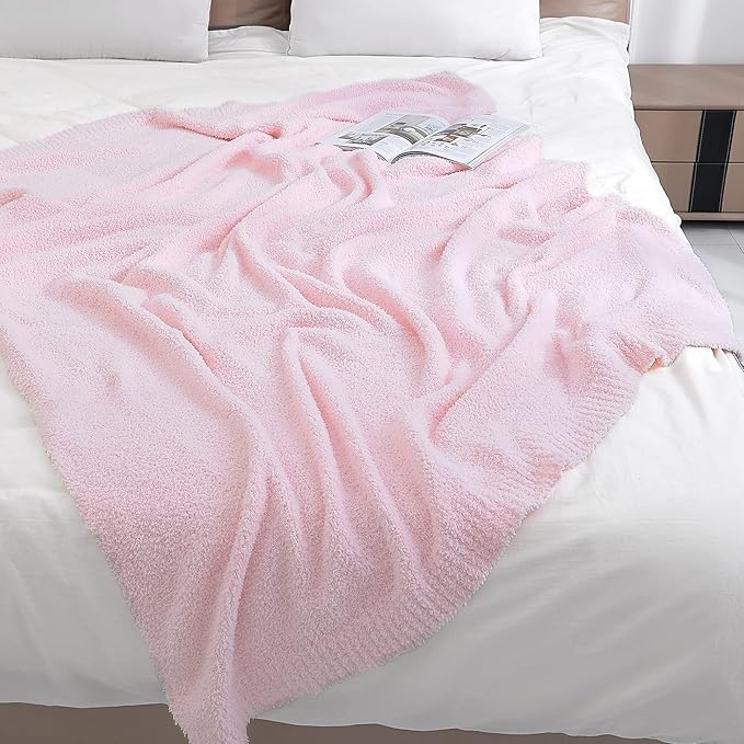 bearberry Super Soft Fluffy Throw Blanket Lightweight Cozy Warm Bed Blankets for Couch Bed Sofa All Season (Pink, 60”x80”)