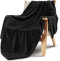 Whale Flotilla Lightweight Fleece Throw Blanket for Couch, Fuzzy Soft Blankets with Decorative Jacquard Pattern for All Season, Warm and Fluffy, 50x60 Inch, Black