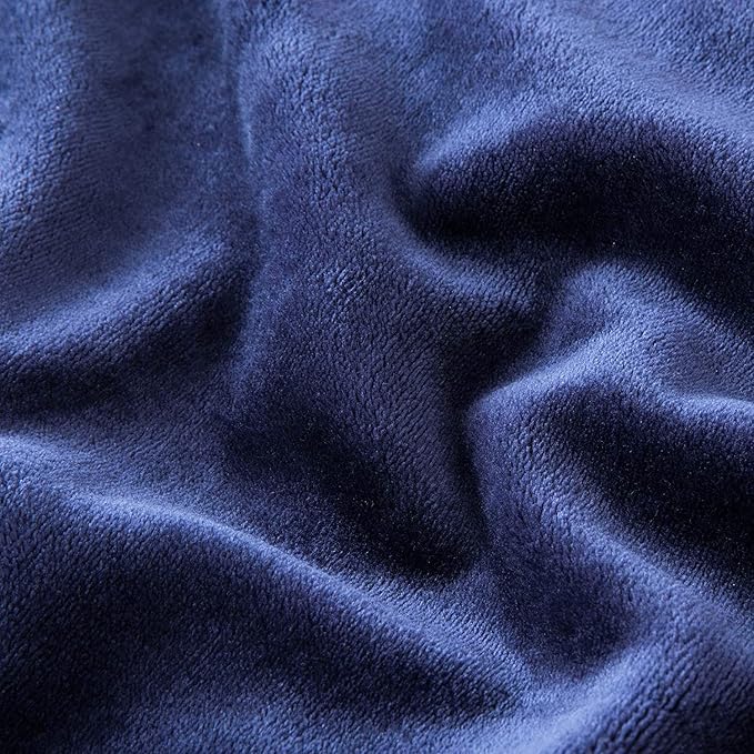 MOONLIGHT20015 Silk Touch Warm Fleece Blankets - 400 GSM Teal Throws for Sofa Fluffy Blanket Bed Throw for Bedroom, Couch, Travel, Kids, Bedroom Accessories (Navy, King)