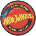 Mattel Hot Wheels Not the Same Without the Flame Metal Sign - Fun Hot Wheels Wall Decor for Kids' Bedroom or Man Cave