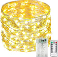 26FT 80 LED Fairy Lights Battery Operated with Remote Control & Timer, 1 Pack String Lights Outdoor Indoor, 8 Modes Twinkle Light for Christmas Party Wedding Birthday Bedroom DIY Décor (Warm White)