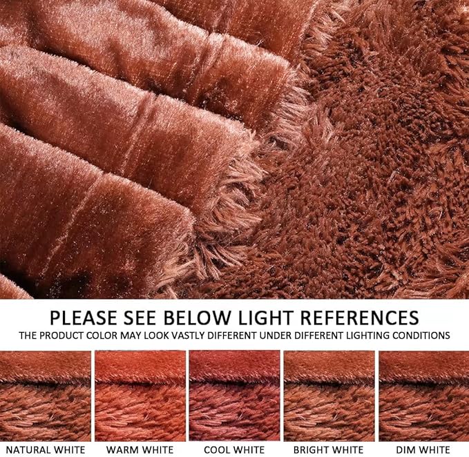 YUSOKI Brown King Faux Fur Winter Blanket,2 Layers,90"x104",Without Pillows Big Soft Plush Fuzzy Large Warm Fluffy Blanket for Bed