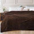 Exclusivo Mezcla Fleece Twin Size Bed Blanket, Ultra Soft, Lightweight and Fuzzy Coffee Blanket for Women, Home Decor, 60x80 Inches