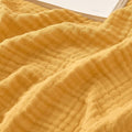 EMME Cotton Muslin Large Throw Blanket Couch Breathable Gauze Soft Lightweight Bed Blankets Adults (Heather Yellow, 50"x70")