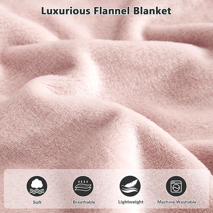 Lukeight Baby Blanket Fleece Toddler Blankets for Boys and Girls, Soft Cozy Fluffy Small Baby Newborn Blankets for Crib, Stroller, Travel and Bed (Pink, 30x40 Inches)