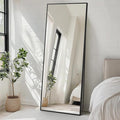 NEWBULIG Full Length Mirror 71.1"x25" for Bedroom, Full Body Mirror with Stand, Hanging or Leaning for Wall, Aluminum Alloy Thin Frame Floor Standing for Living Room, Long, Deep Black