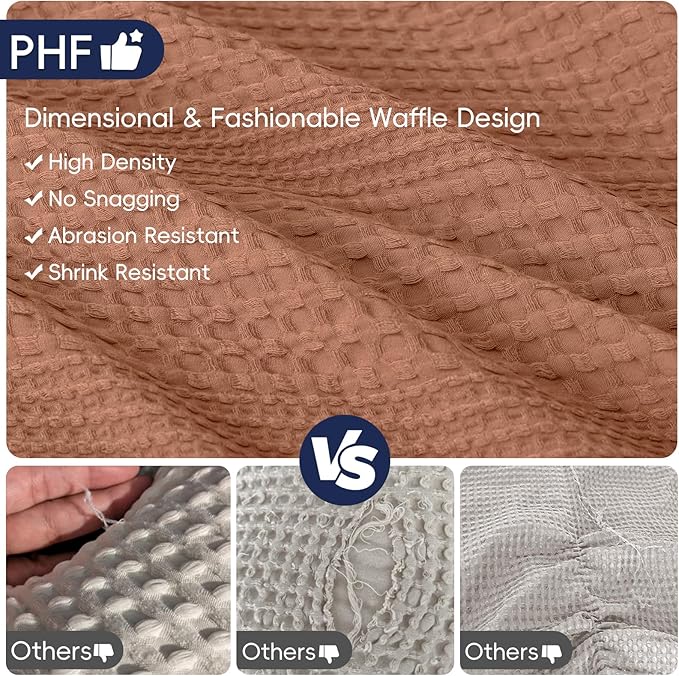 PHF Lightweight Waffle Weave Blanket Queen Size, Breathable & Ultra Soft, 90"x 90" Soft & Cozy Thin Blanket for All Season & Hot Sleepers, Bed, Home Decor - Terracotta