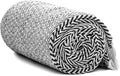 Americanflat 50x60 Throw Blanket - Soft and Breathable Cotton Throw Blanket for Couch, Bed, Chair - Decorative Blankets Perfect for Home, Office, or Outdoor Use - Black and White Herringbone Design