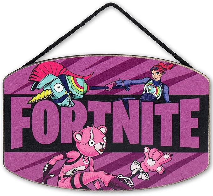 Fortnite Characters Hanging Wood Sign - Fun Fortnite Sign for Bedroom or Game Room