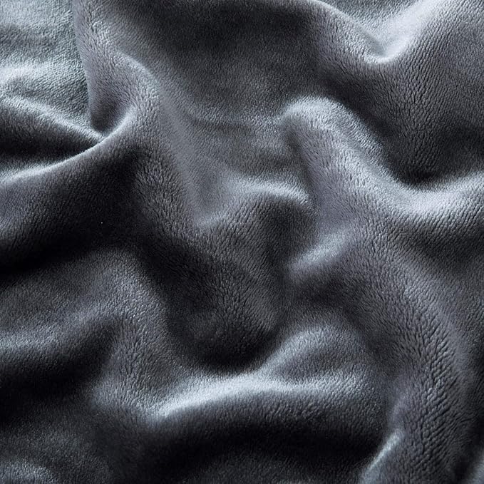 MOONLIGHT20015 Fleece Blanket Twin Size 12 Pack - Super Soft Cool Fuzzy Throw Blanket for Couch and Sofa, Lightweight Luxury 400 GSM Microfiber Bed Blankets and Throws 60 x 80 Inches (Twin, Dark Grey)