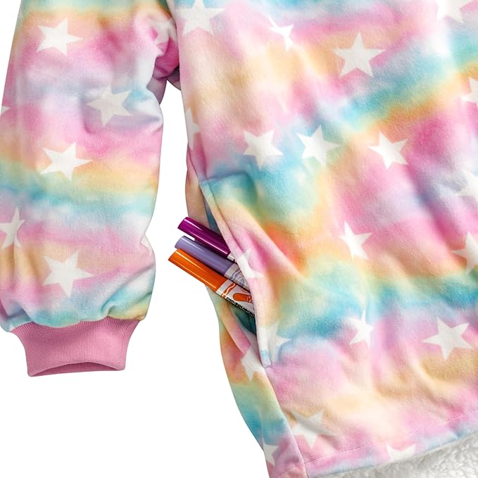 Bare Home Wearable Blanket Hoodie - Soft Plush Sherpa - Warm and Cozy - Oversized Wearable Blanket - Adult & Kid Sizes