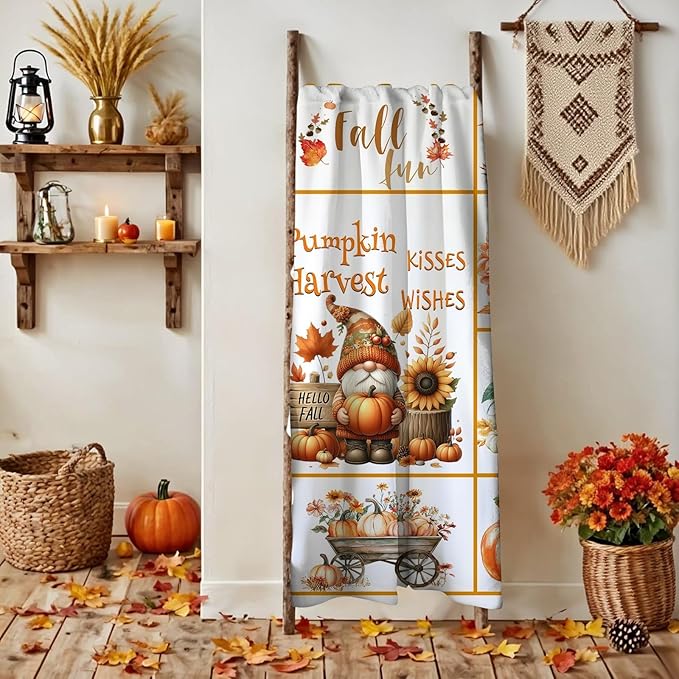 yuboo Pumpkin Gnome Spring Throw Blanket, 50"x60" Autumn Suflower Blankets and Throws for Couch, Soft Flannel Lap Sofa Blanket, Gnome Gift for Girls, Women, Teens, Kids, Family