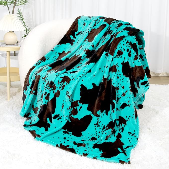 Teal Throw Blanket for Kids, Soft Warm Small Turquoise Blue Fleece Blankets for Girls & Boys, Fuzzy Plush Home Room Decor, Teal Gifts for Girls Boys 40"x50"