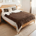 LUXIAN Electric Heated Blanket King Size 90"x100" - Microplush & Sherpa Fabric Dual-Sided, 9 Heat Settings & 10 Hours Auto Off, Cozy Warming Throw for Office or Bed, Machine Washable, Leopard Print