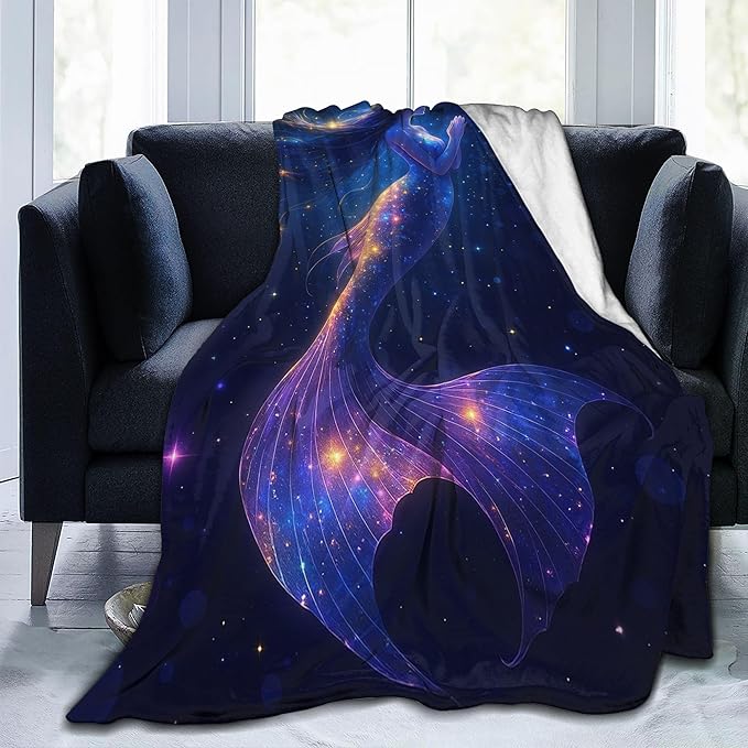 Mermaid Throw Blanket Soft Warm Cozy Mermaids Blankets Fuzzy Plush Fleece Mermaid Blanket Gifts for Couch Bed Sofa Home Decor 40''X50''