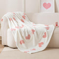 Amazon Basics Fleece Throw Blanket, Reversible Decorative Hearted Pattern for The Bed, Couch and Sofa, 60" W × 80" L, Pink Heart