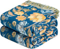 Boho Throw Blanket for Bed Cotton Spring Blankets Twin Size for Bedroom Living Room All Season Lightweight Floral Bird Embroidery Breathable Quilt for Couch Sofa Chair 60"x80" Home Decor