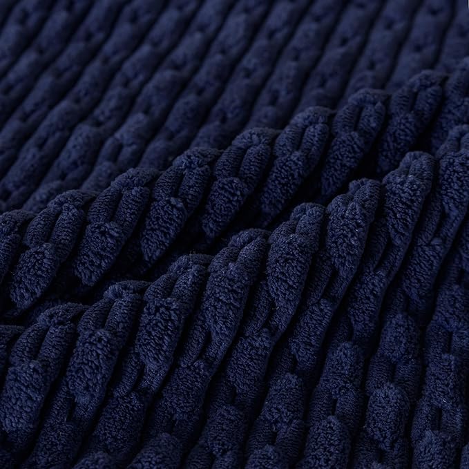 Set of 4 Navy Blue Decorative Throw Pillow Covers 18x18 Inch Corduroy Pillow Covers for Bed Couch Sofa Living Room Soft Square Cushion Cases
