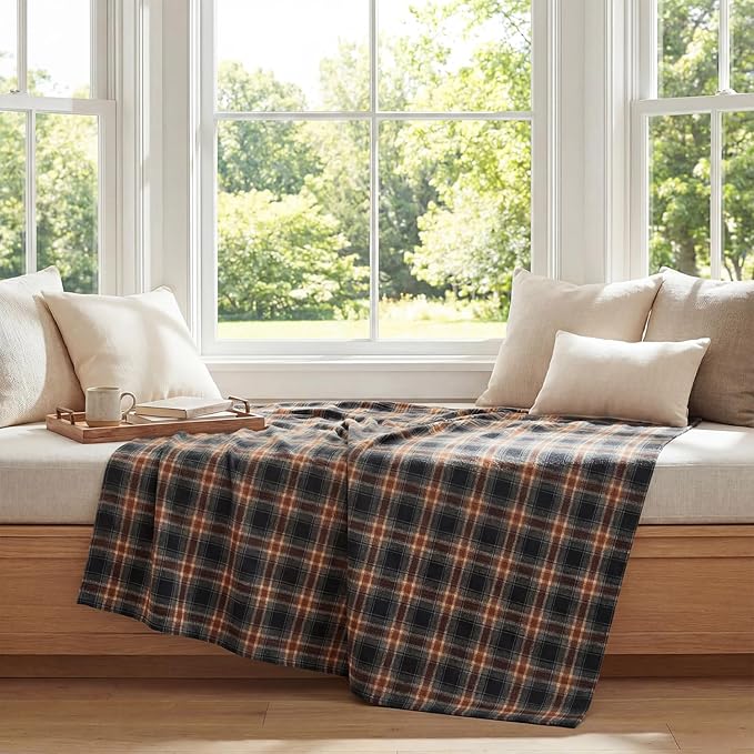 Horaldaily Colorful Farmhouse Plaid Spring Decorative Blanket Throw, Spring Summer Rustic Soft Lightweight Blanket for Couch Sofa Bed Lounging Decoration, Ideal Gifts for Kids Adults Self, 60x80