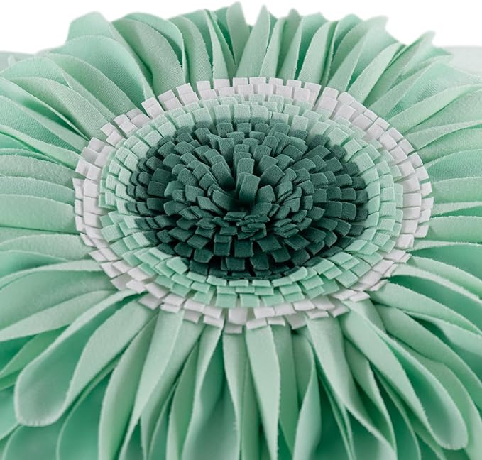 OiseauVoler 3D Sunflower Throw Pillow Cover Decorative Handmade Cushion Cover Case for Home Sofa Car Bed Room Decor 18 x 18 Inch