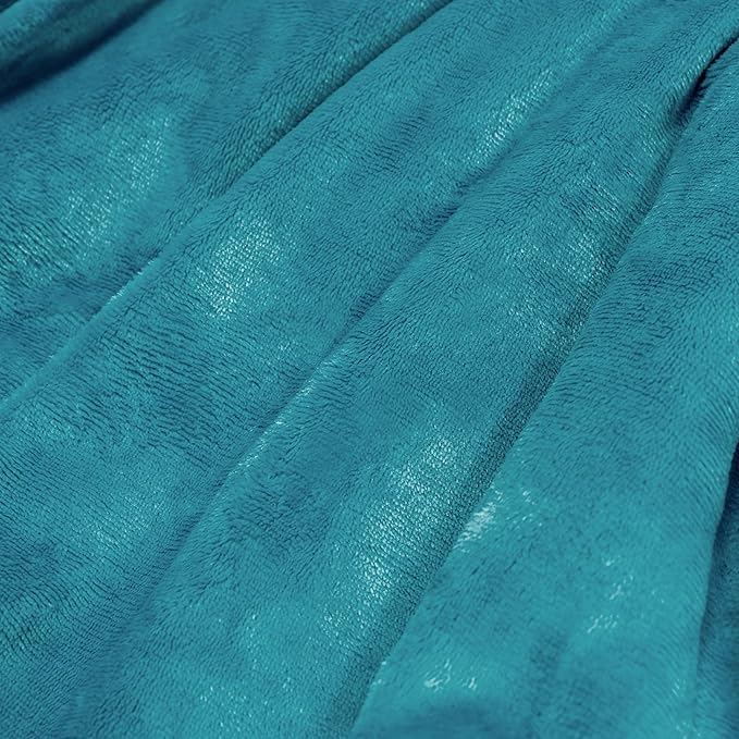 BEAUTEX Sherpa Fleece Throw Blankets, Soft Fluffy Flannel Plush Blanket and Throw, Fuzzy Cozy Cuddle Blankets for Couch Bed Sofa Adults (50" x 60", Harbor Blue)