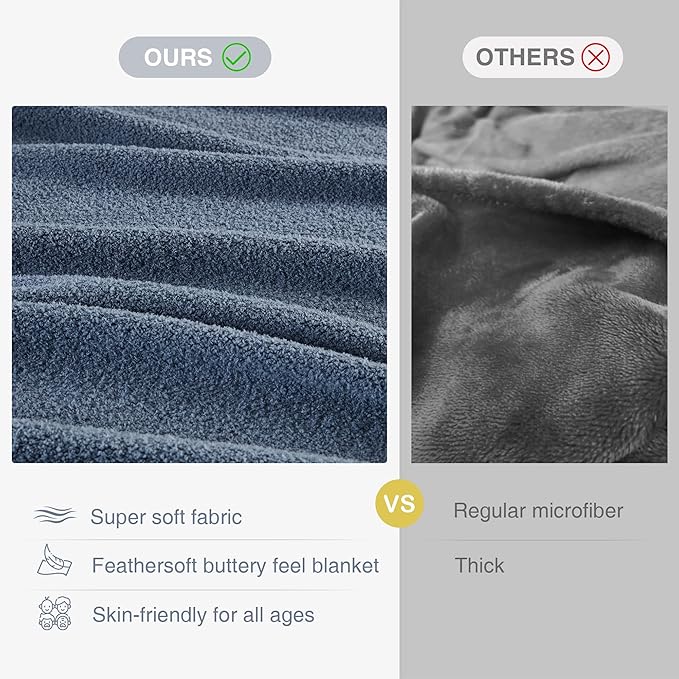 Madison Park Fuzzy Knit Blanket Dream Soft Blanket Cozy Breathable Cover Luxrurious Feathersoft Feel, All Seasons Lightweight Bedding for Summer Cover for Bed, Couch & Sofa, King, Navy Blue
