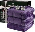 Beautyrest Heated Blanket, Electric Blanket, Soft, Warm, Reversible Plush - Sherpa Heating Blanket with 20 Heat Settings, 1-10 hrs Timer Auto Shut Off, Machine Washable, King (90 inx100 in), Purple