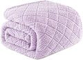Whale Flotilla Fuzzy Fleece King Size Blanket for Bed, Soft Fluffy Jacquard Waffle Blankets for All Season, Lightweight and Warm, 90x104 Inch, Lilac