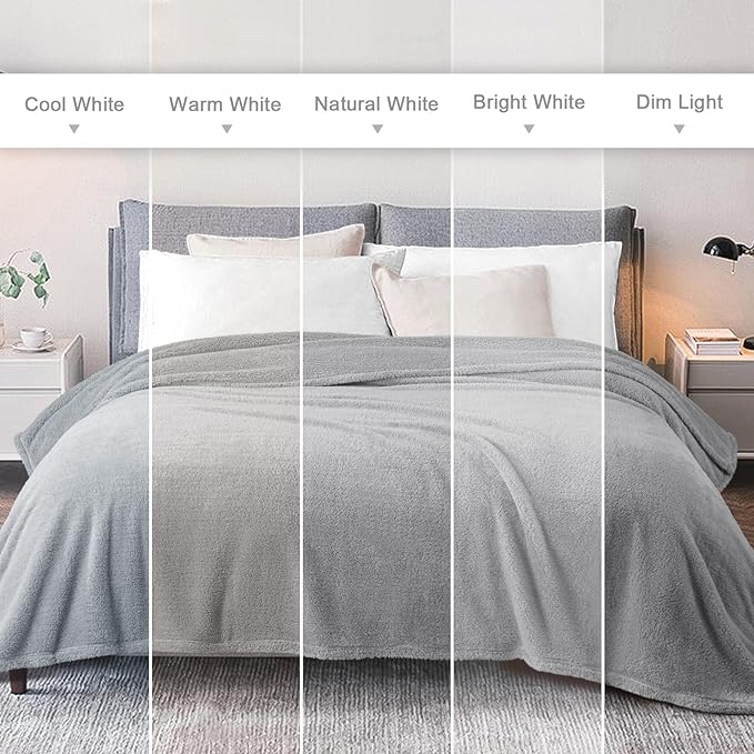 Exclusivo Mezcla Soft Fleece Throw Blanket for Couch, Super Soft Velvet Plush Fleece Blankets, Fuzzy Cozy and Warm for Winter, 50x60 Inches, Light Grey