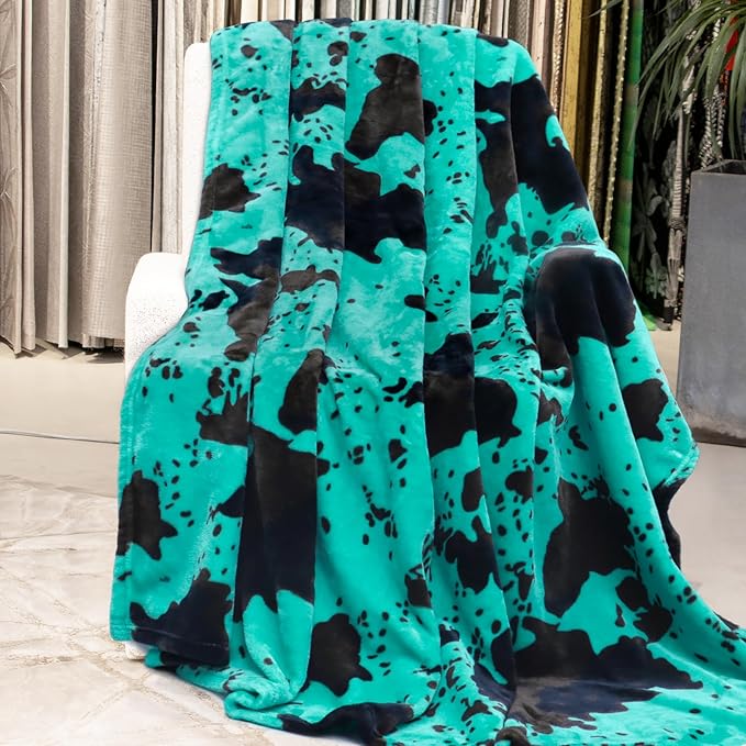Fleece Throw Blanket for Bed, Teal Blue Soft Fuzzy Blankets for Adults Kids, Turquoise Graduation Decorations for Bedroom Living Room Home, Birthday Gifts for Her Him Girls Boys 50x60 Inches
