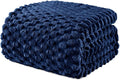 Exclusivo Mezcla Fleece California King Blanket for Bed, Oversized Fuzzy Navy Blue Bed Blankets, Soft Cozy Plush Sofa Throws for All Seasons, 120x120 Inches