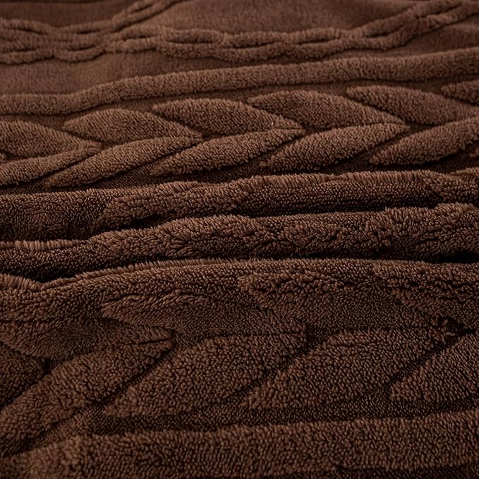 YUSOKI Twin XL Blanket Single Layer,Weight(3.1lb),370GMS-3D Stylish Design for Gift Home Decor (Brown,65"x90")