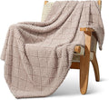 Whale Flotilla Fuzzy Fleece Throw Blanket for Couch, Bed, Soft Fluffy Jacquard Waffle Blankets for All Season, Lightweight and Warm, 50x60 Inch, Camel