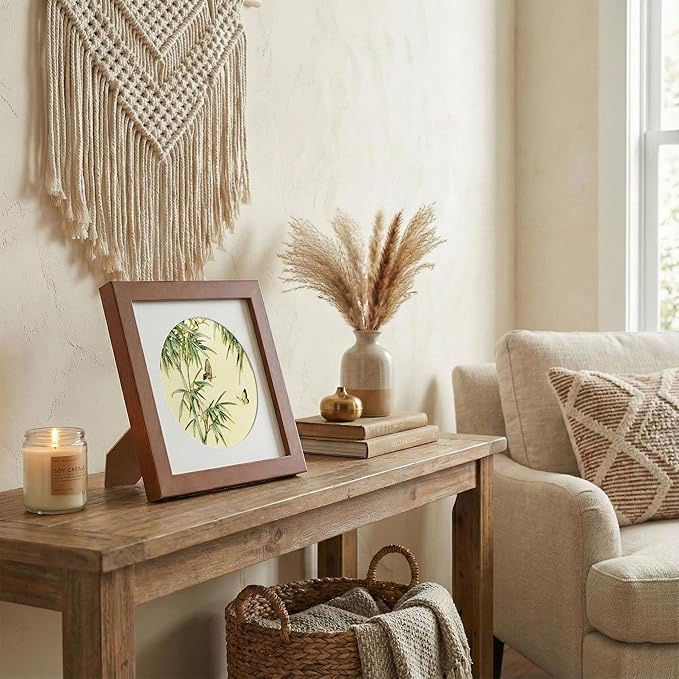 Newscz Framed Wall Art 8.3x8.3 Inch Modern Home Decor for Living Room Bedroom Wall Decor Above Bed & Office Aesthetic Gallery Wall Frame Set Farmhouse & Art Deco Decor Dining Room Kitchen Wall Decor (H-D04)