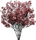 Mandy's Mauve Artificial Baby’s Breath Flowers 6 Bundles Silk Gypsophila, 18.5 Inch European Style Modern Home Decor Centerpiece, Neutral Wedding Flower Arrangements