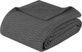Superior JENA Cotton Blanket, for Picnic, Beach, Traveling or Camping, Bedroom Decor, Essentials, Cover for Bed, Couch, Lounging, Textured Jacquard, Modern Chevron Woven Blanket, Twin, Charcoal