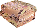 Boho Throw Blanket 80" x 90", 100% Organic Cotton Breathable Skin-Friendly Ultra Soft Bed Quilt Throw - Floral Rustic Decor Luxury Reversible Blanket for Sofa Couch Chair and Gift,