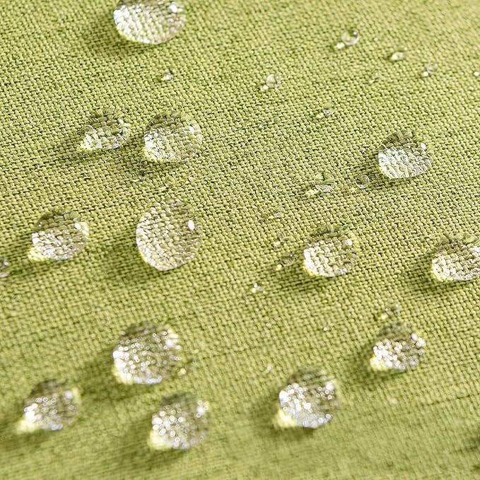 MIULEE Pack of 2 Decorative Outdoor Solid Waterproof Throw Pillow Covers Spring Faux Linen Garden Farmhouse Cushion Cases for Patio Tent Balcony Couch Sofa 16x16 Inch Moss Green