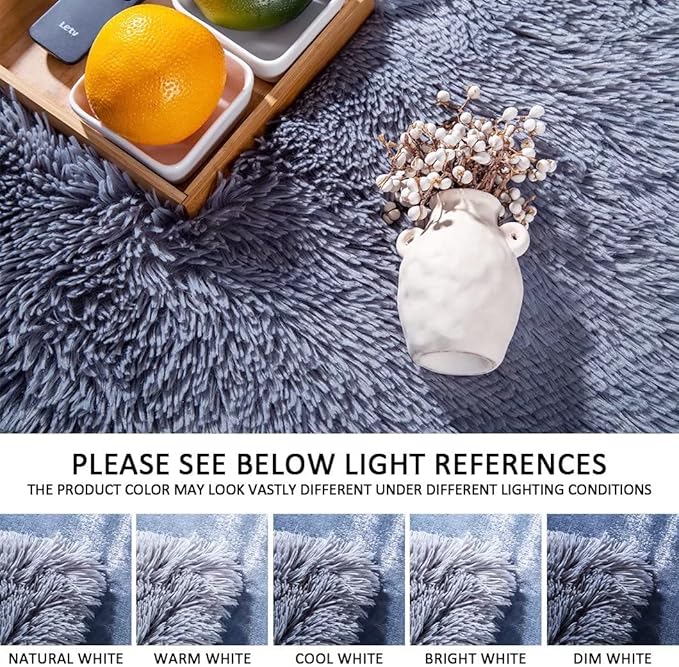 YUSOKI Grey King Faux Fur Blanket,2 Layers,90"x104",Without Pillows Big Soft Plush Fuzzy Large Warm Fluffy Gray Blanket for Bed