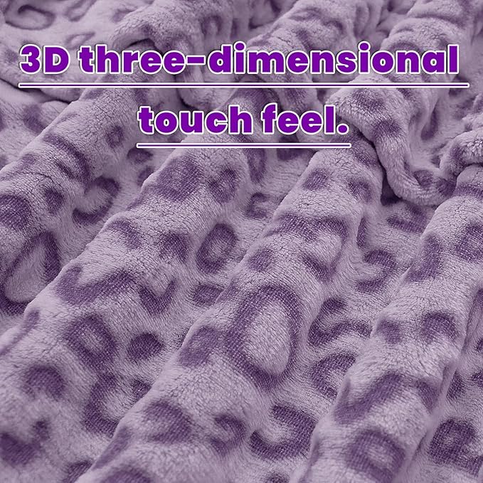 Twin Size Blankets for Bed - Lightweight Purple Blanket Throw for Women, Soft Fuzzy Lavender Fleece Bedding for Home Bedroom Dorm Decor 60"x80"