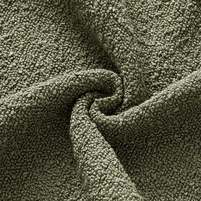 MIULEE Textured Boucle Throw Pillow Cover Olive Green Accent Solid Lumbar Pillow Case Spring Decorative Soft Pack of 1 Couch Cushion Chair Sofa Bedroom Livingroom Home Decor,36x14 Inch