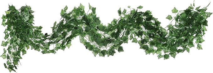 78 Ft Artificial Ivy Silk Vines Fake Hanging Plants High Simulation Garlands Greenery Chain for Home Wedding Wall Party Decoration, Pack of 12