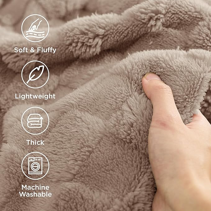 Bedsure GentleSoft King Size Blanket for Bed - Super Soft Cozy Blankets for Women Men Girls, Large Fuzzy Fleece Throw for Bedroom Decor, Light Brown,108x90 Inches