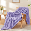 BEDELITE Lavender Throw Blanket for Couch and Bed- Super Soft and Warm 3D Checkered Fluffy Fuzzy Fleece Blanket, Luxurious Plush Cozy Blanket for Room Decor Spring, 50x60 inches